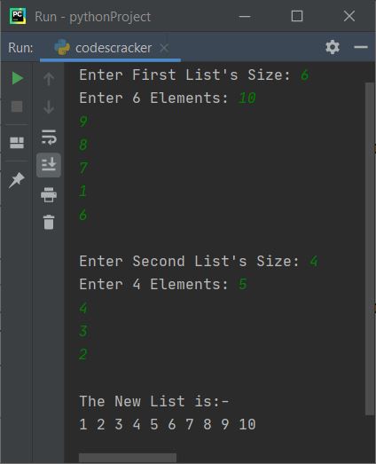 merge two list and sort it python