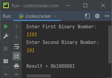 multiply two binary numbers python