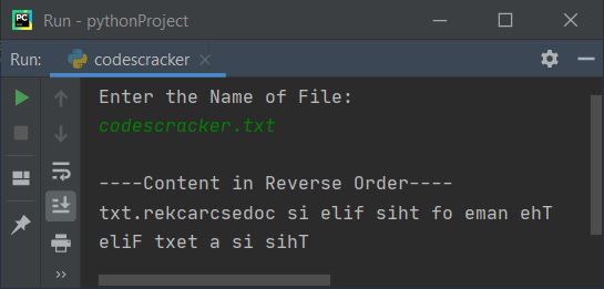 print content of file in reverse order python