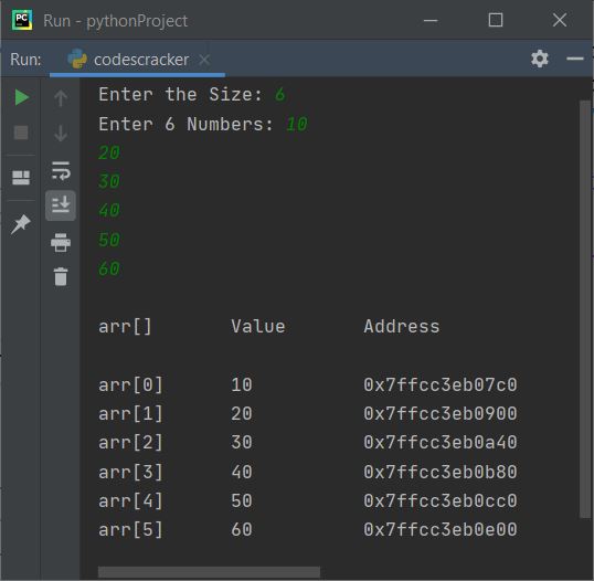 print number with address of variable python