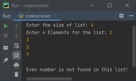 print sum of even numbers in list python