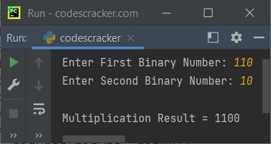 python binary number multiplication program