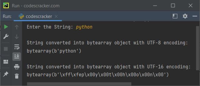 python bytearray example