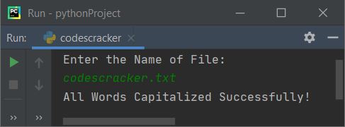 python capitalize all words in file