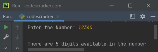 Python Program To Count Digits In A Number