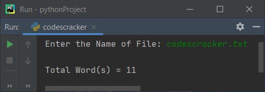 python count total words in file