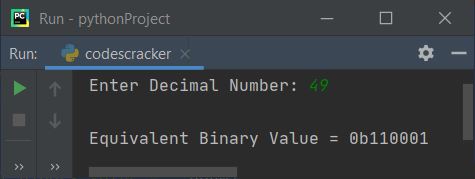 python decimal to binary using function