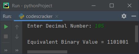 python convert decimal to binary