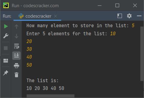 python list create list with user input