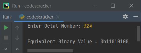 python convert octal to binary
