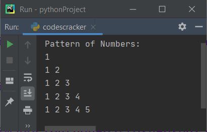 python print patterns of numbers