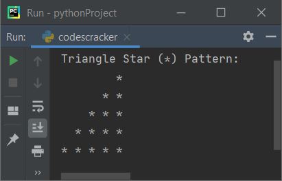 python print pyramid of stars and numbers