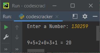 python add digits of number
