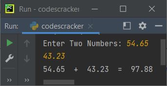 python add two numbers