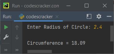 Python Program to Calculate Circumference of Circle