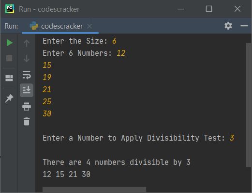 python program divisibility test with multiple numbers