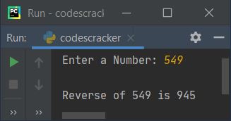 python find reverse of a number