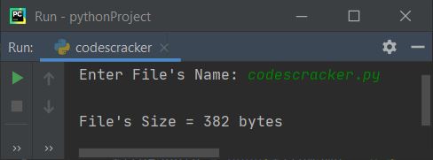 python program find size of file
