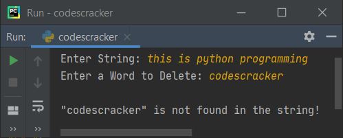python program remove particular word from string