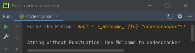 python program remove punctuation