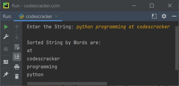 python program sort words alphabetical
