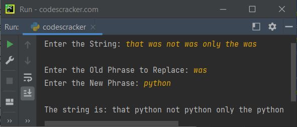 python replace function example