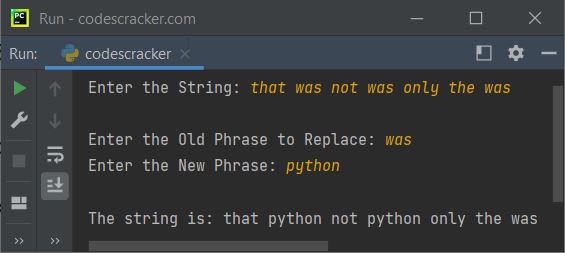 python replace function program
