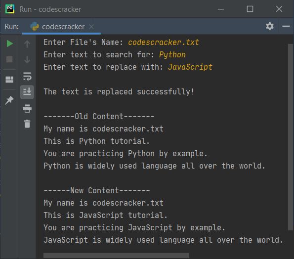 python replace text in file