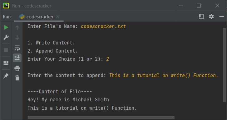 python write function example