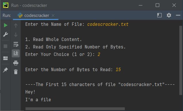 read python file example size parameter