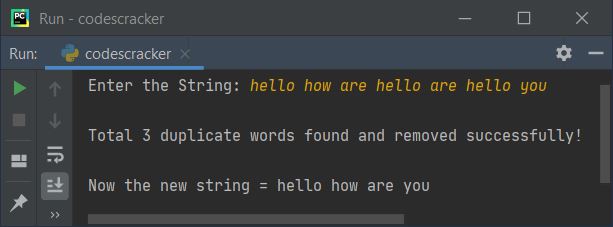 remove all duplicate words from string python