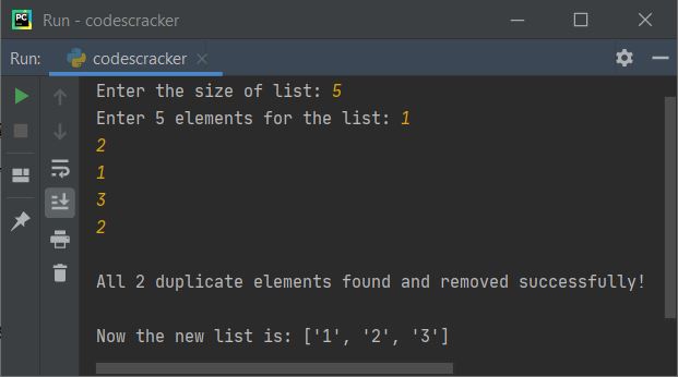 remove duplicate elements from list python