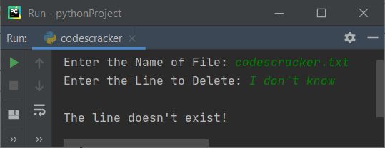 remove particular line from file python