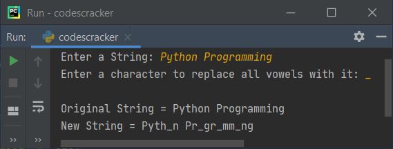 replace all vowels with character python