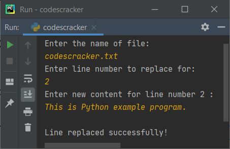 replace specific line in file python