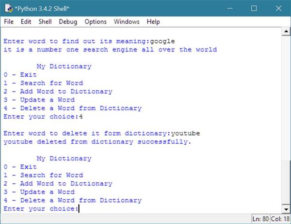 Python Dictionary