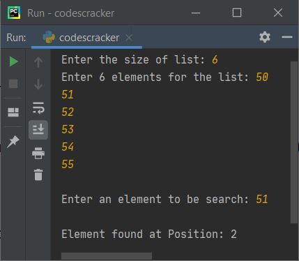 search number in list python