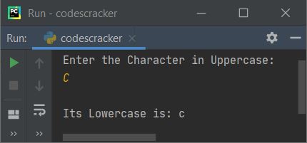 uppercase to lowercase conversion python